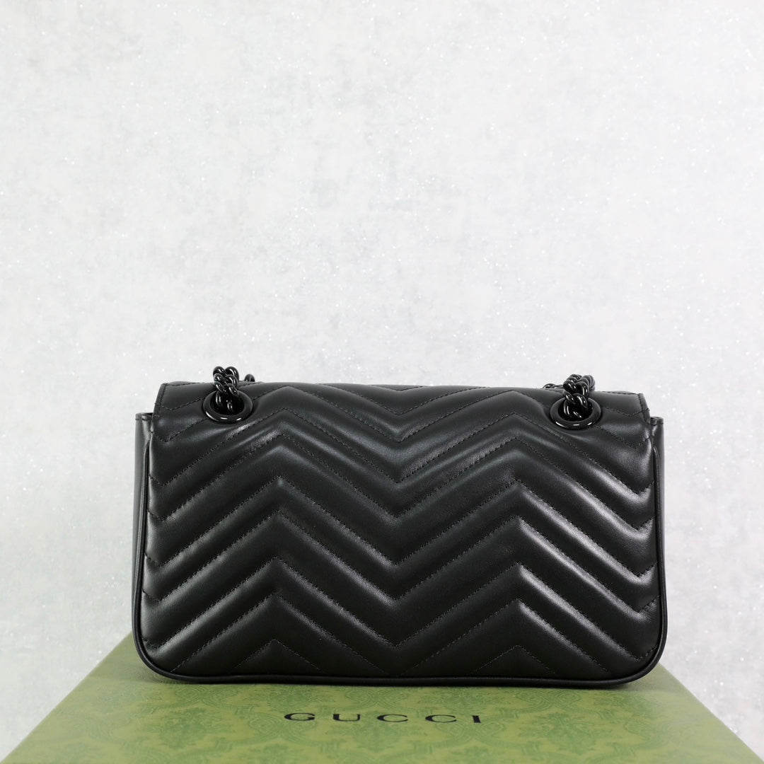 Gucci GG Marmont Black Leather Shoulder Bag