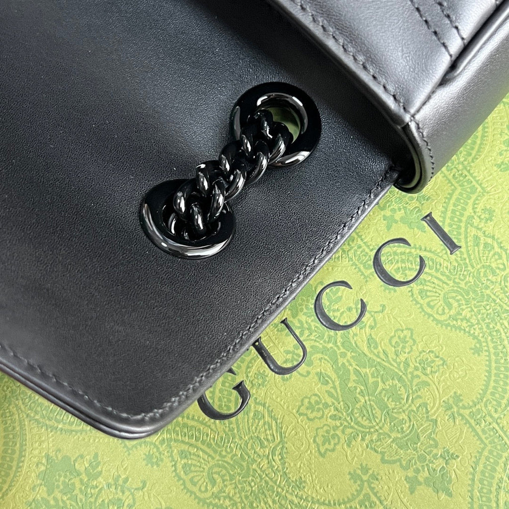 Gucci GG Marmont Black Leather Shoulder Bag