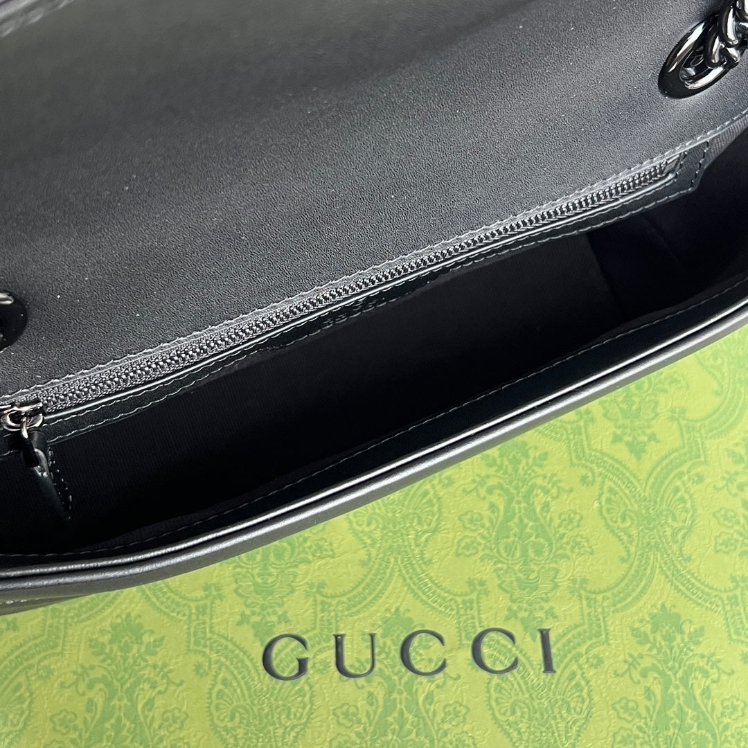 Gucci GG Marmont Black Leather Shoulder Bag