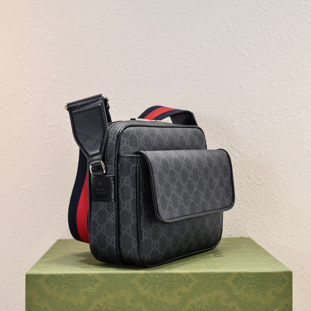 Gucci GG Supreme Black Men's Crossbody Bag