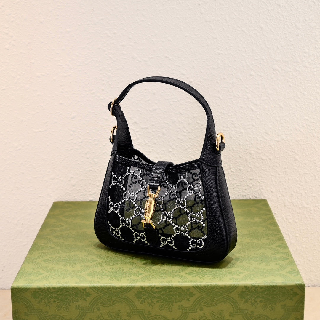 Gucci Jackie 1961 Black Crystal Shoulder Bag