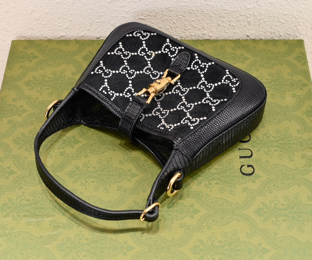Gucci Jackie 1961 Black Crystal Shoulder Bag