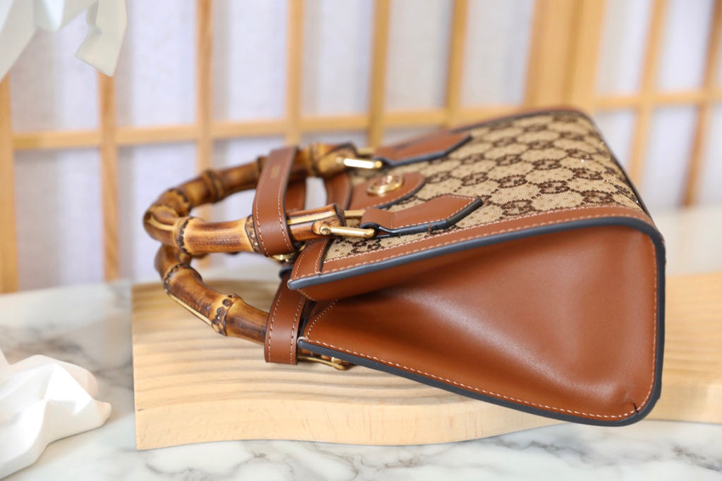 Gucci Diana Crystal Bamboo Top Handle Bag