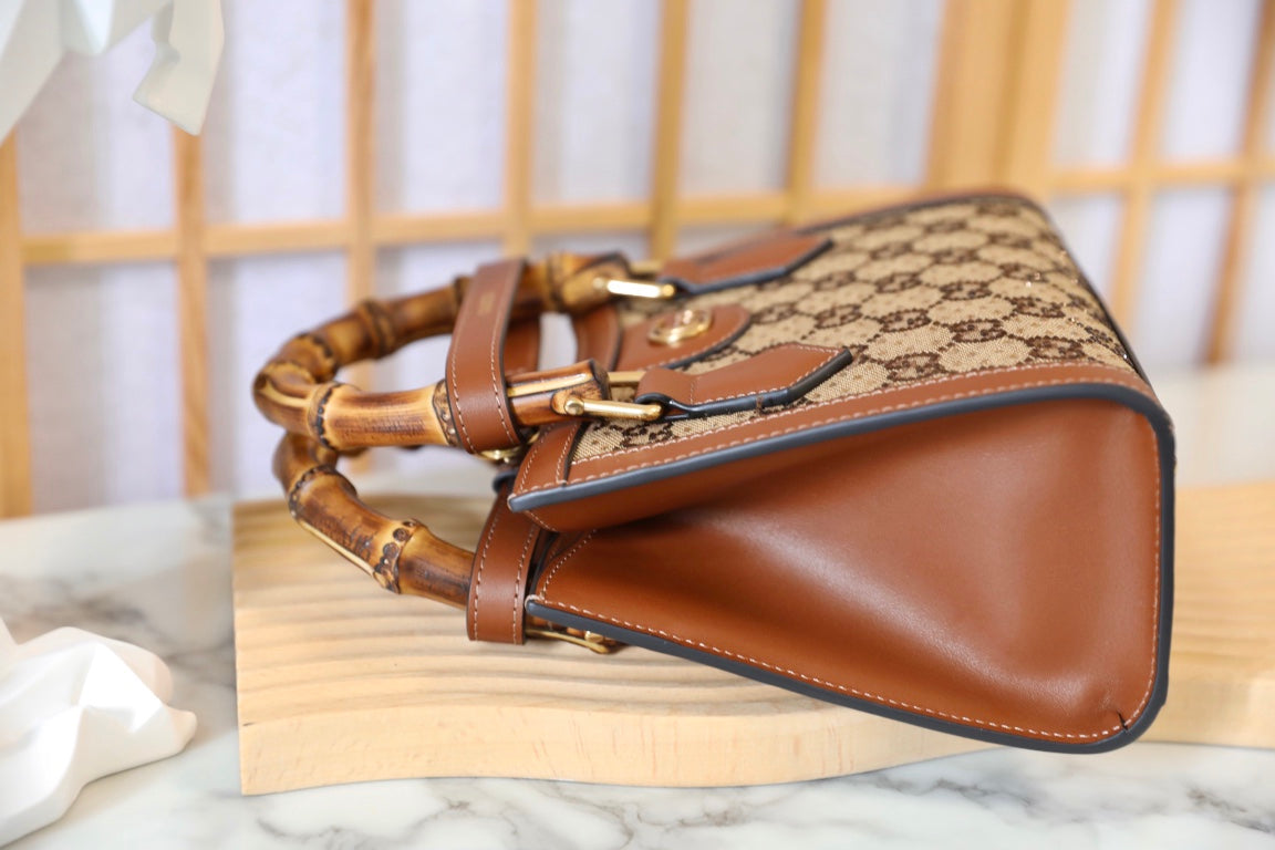 Gucci Diana Crystal Bamboo Top Handle Bag