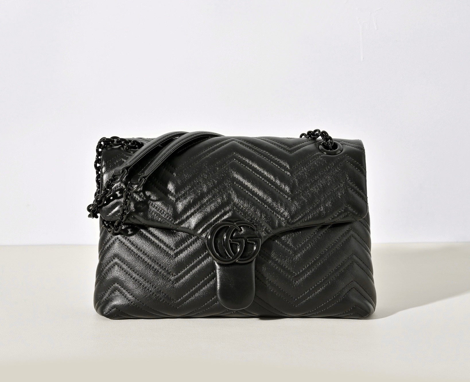 Gucci GG Marmont Pleated Calfskin Shoulder Bag
