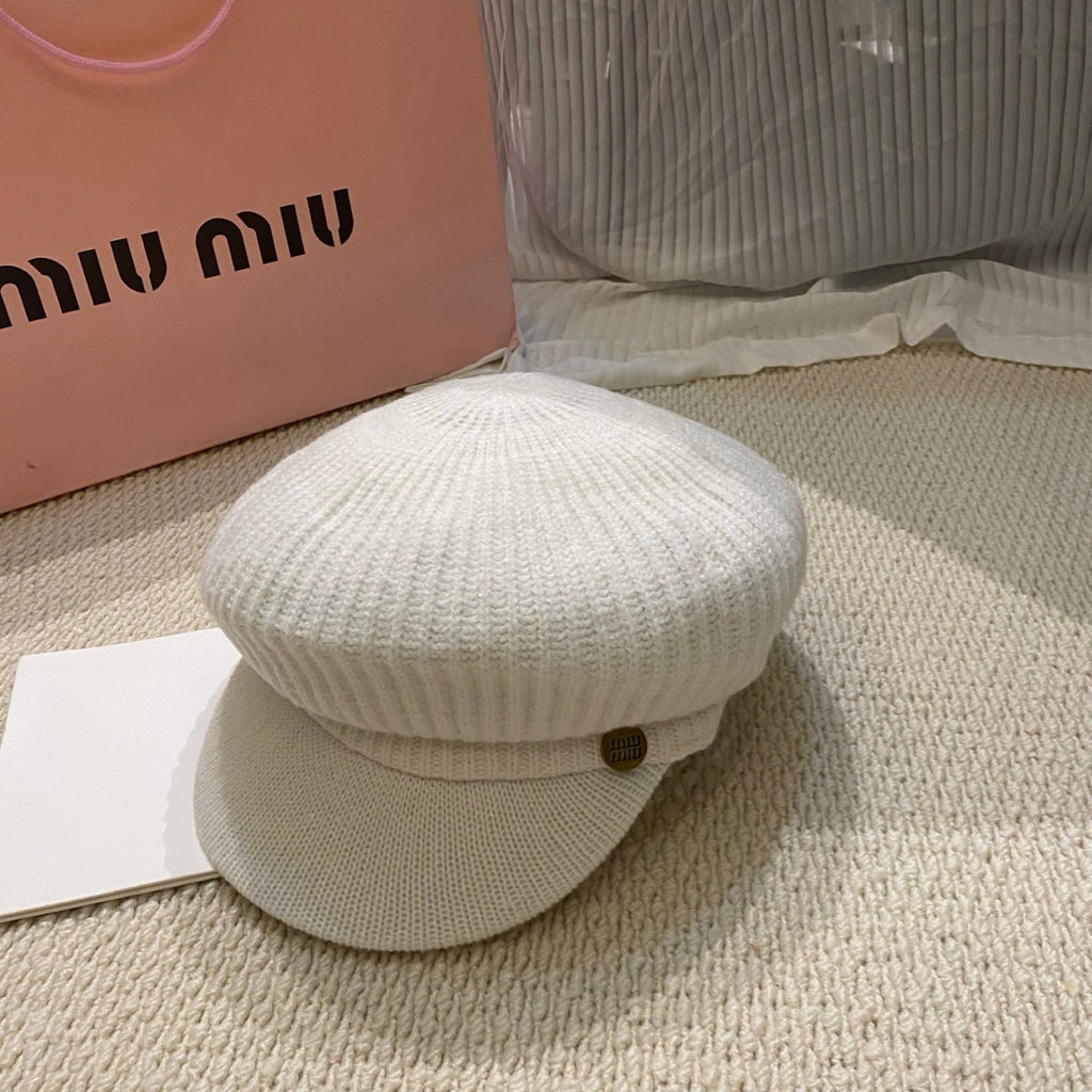 Miu Miu Knitted Baker Boy Cap