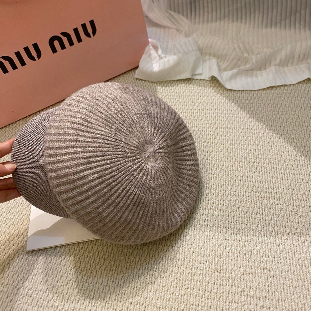 Miu Miu Knitted Baker Boy Cap